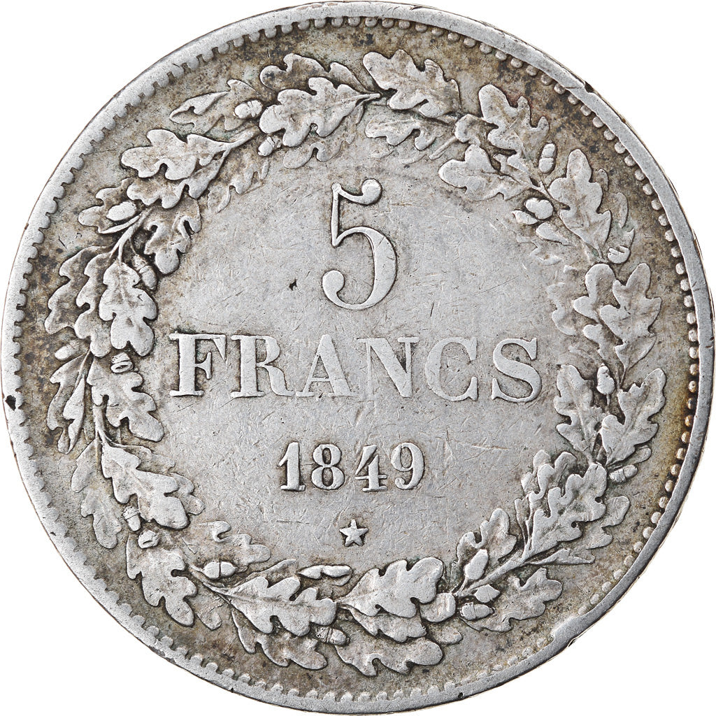 Coin, Belgium, Leopold I, 5 Francs, 5 Frank, 1849, VF(30-35), Silver, KM:3.2