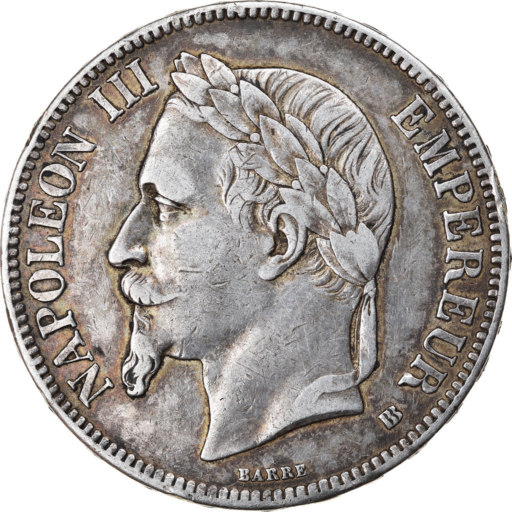 Coin, France, Napoléon III, 5 Francs, 1869, Strasbourg, EF(40-45), Silver