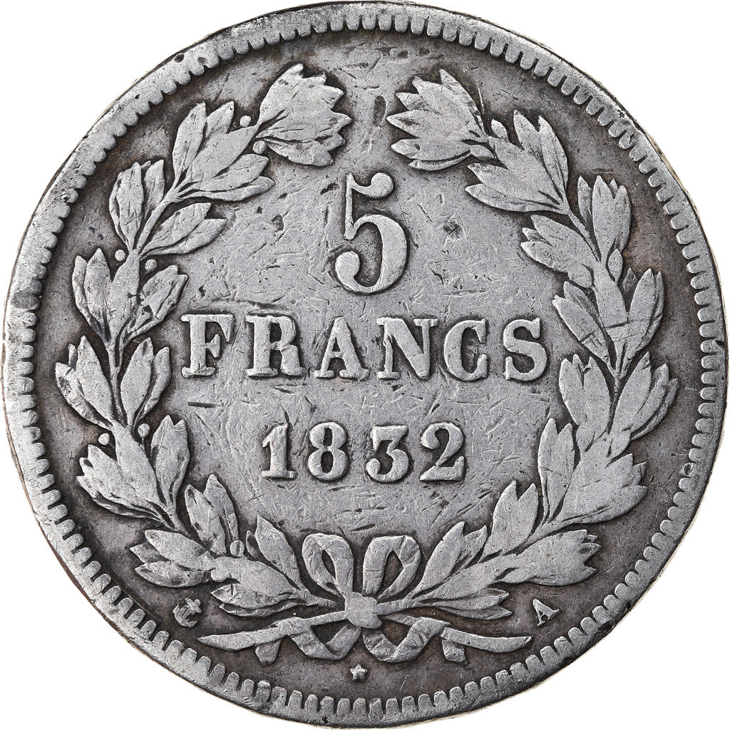 Munten, Frankrijk, Louis-Philippe, 5 Francs, 1832, Paris, FR, Zilver, KM:749.1