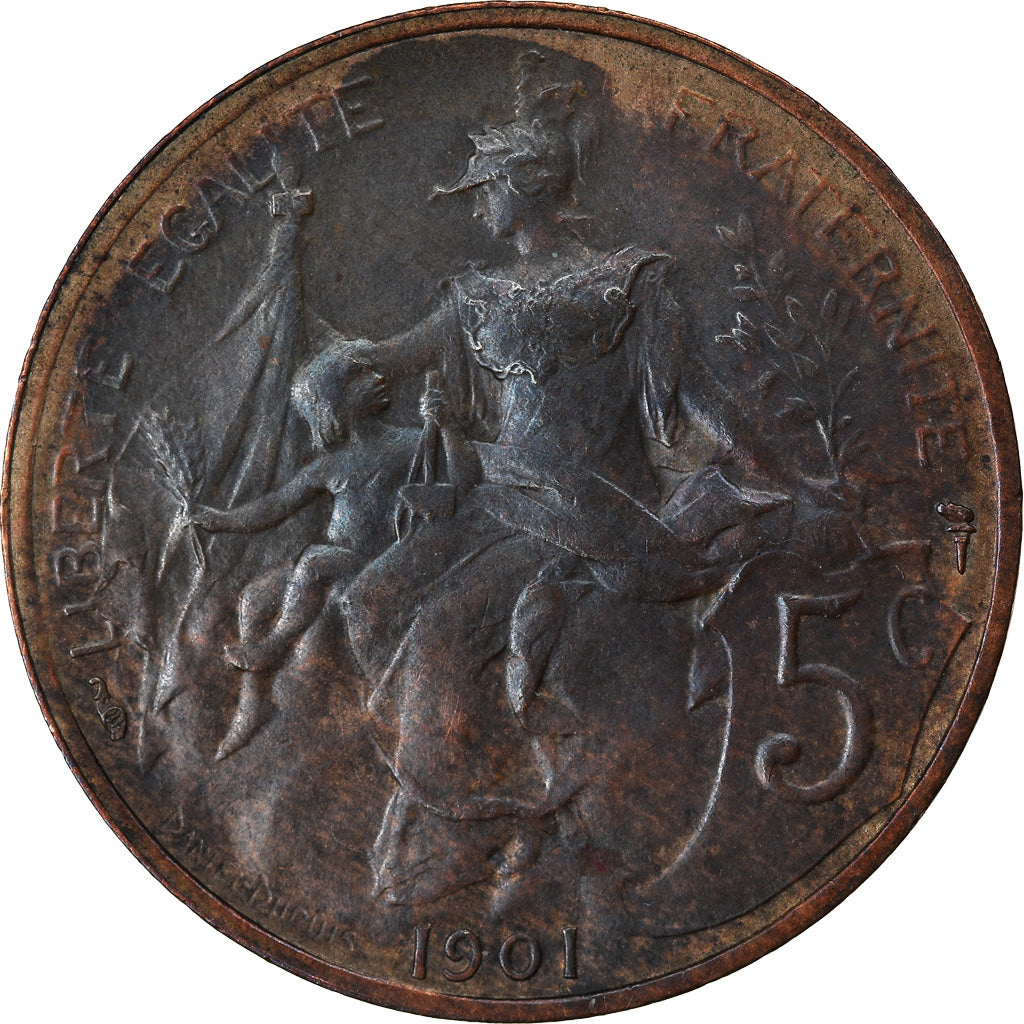 Coin, France, Dupuis, 5 Centimes, 1901, Paris, EF(40-45), Bronze, KM:842