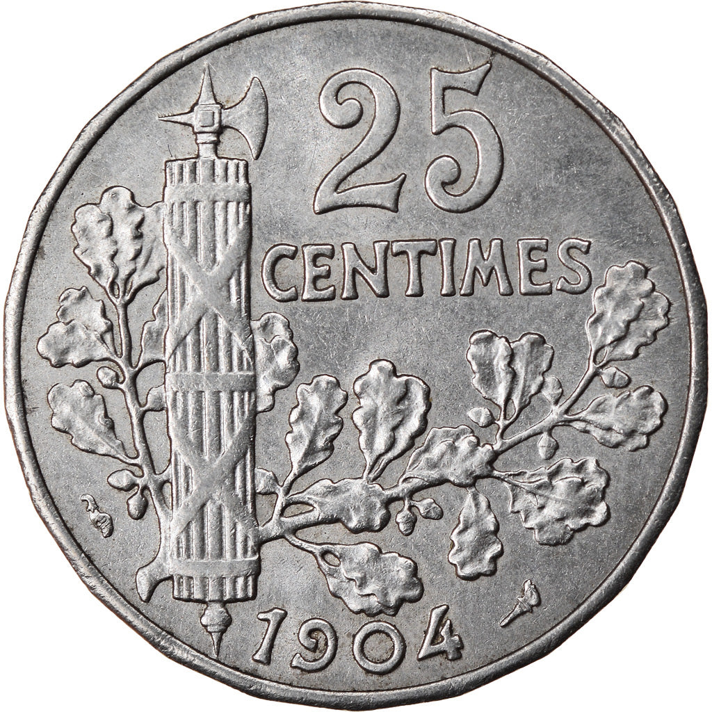 Moneda, Francia, Patey, 25 Centimes, 1904, EBC, Níquel, KM:856, Gadoury:364