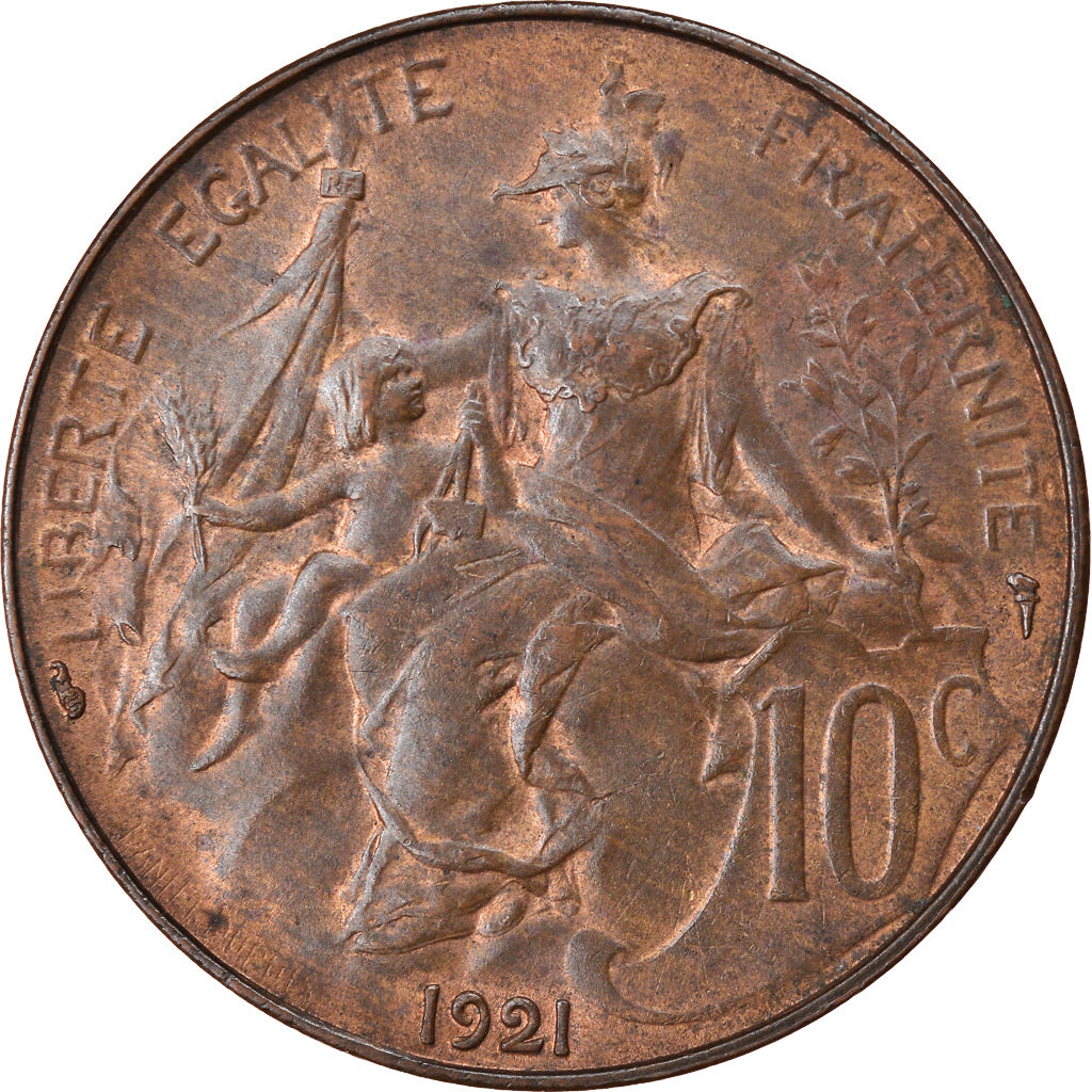 Coin, France, Dupuis, 10 Centimes, 1921, Paris, AU(50-53), Bronze, KM:843