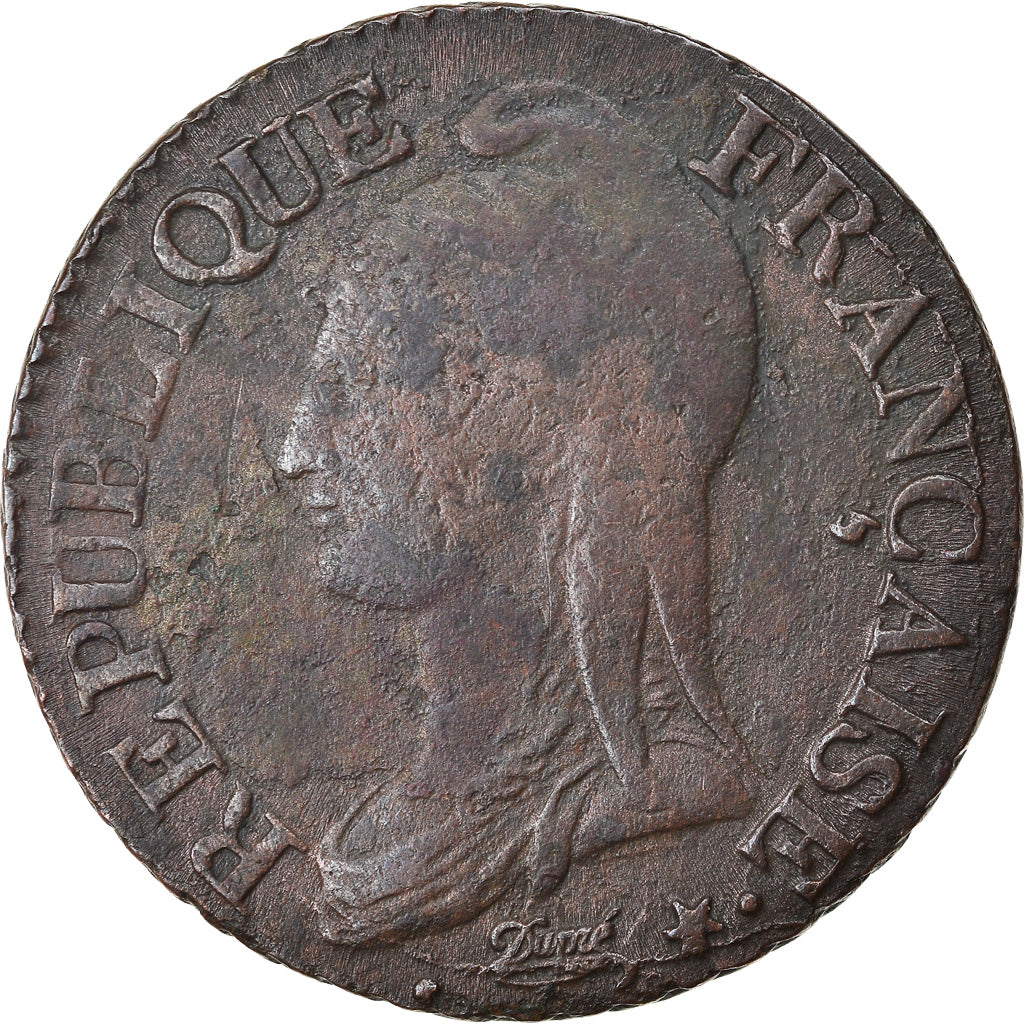 Moneta, Francia, Dupré, 5 Centimes, AN 9, Geneva, B, Bronzo, KM:640.6