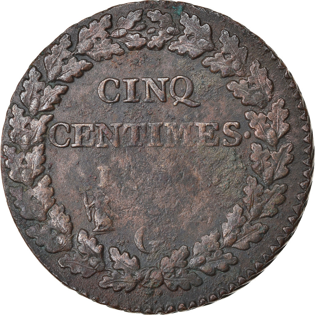 Moneta, Francia, Dupré, 5 Centimes, AN 9, Geneva, B, Bronzo, KM:640.6