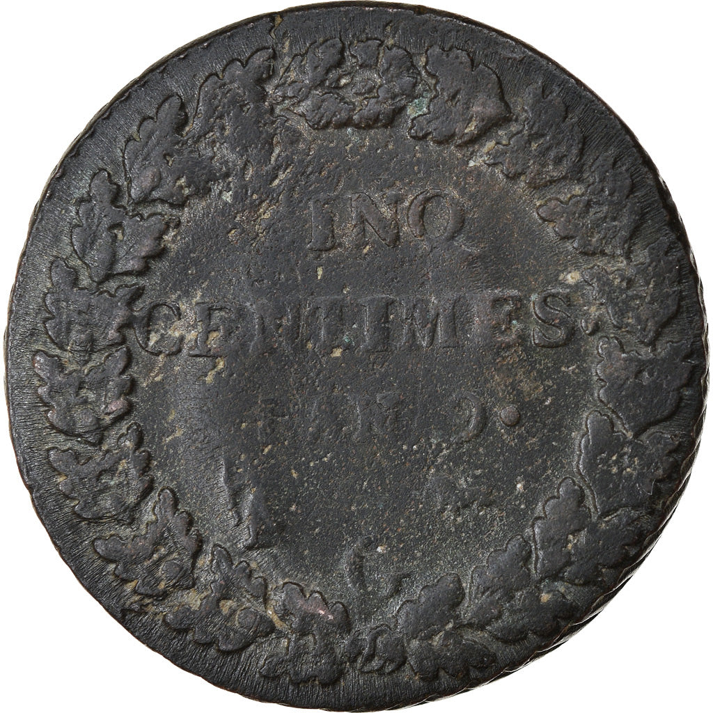 Moneta, Francia, Dupré, 5 Centimes, AN 9, Geneva, B+, Bronzo, KM:640.6
