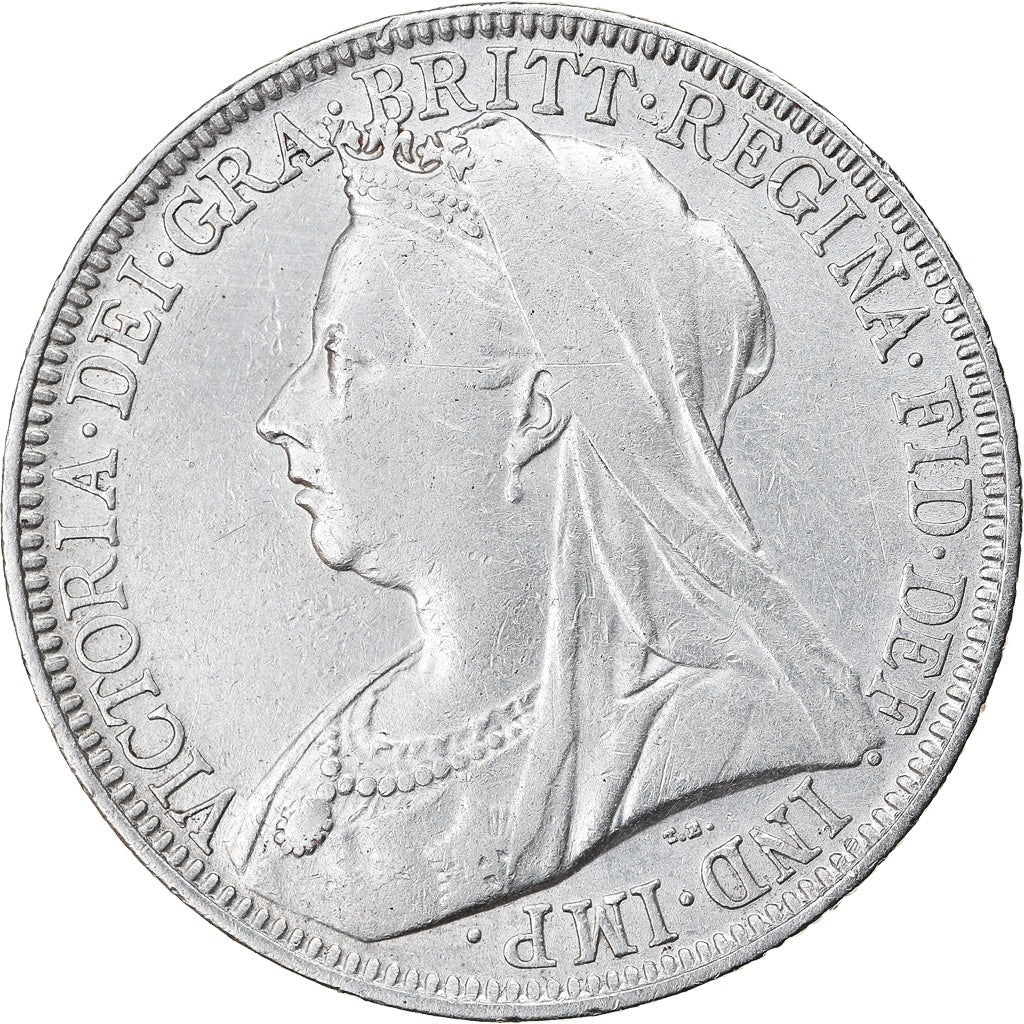 Coin, Great Britain, Victoria, 1/2 Crown, 1900, AU(50-53), Silver, KM:782