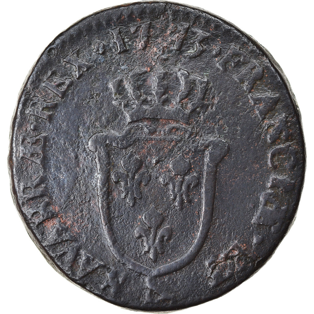 Monnaie, France, Louis XV, Sol d'Aix, 1773, Aix, TB+, Cuivre, Gadoury:279