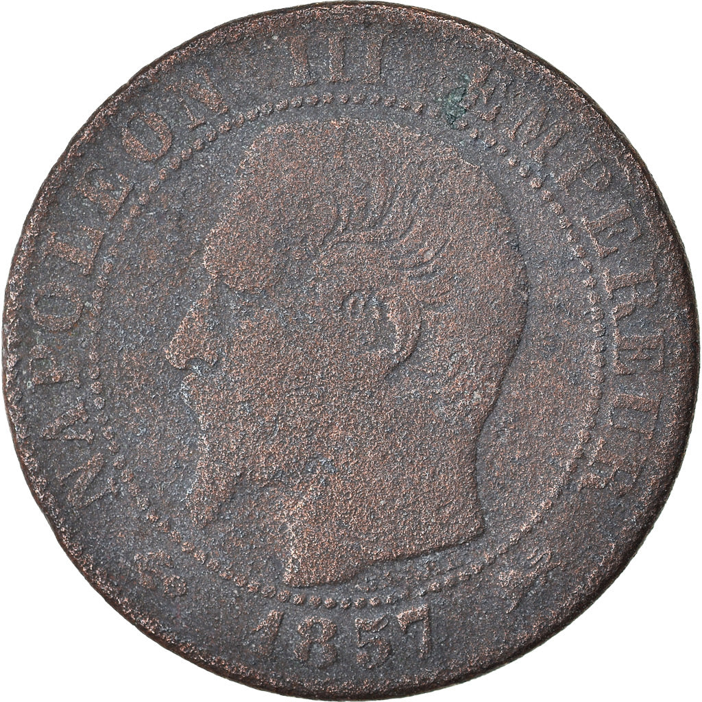 Moneta, Francia, Napoleon III, 5 Centimes, 1857, Lyon, B+
