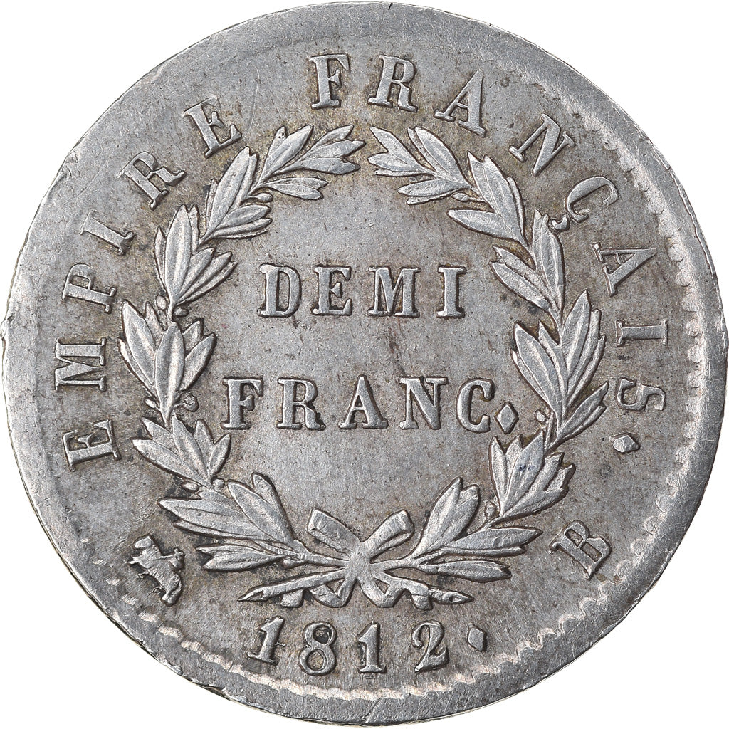 Moneta, Francia, Napoléon I, 1/2 Franc, 1812, Rouen, BB+, Argento, KM:691.2
