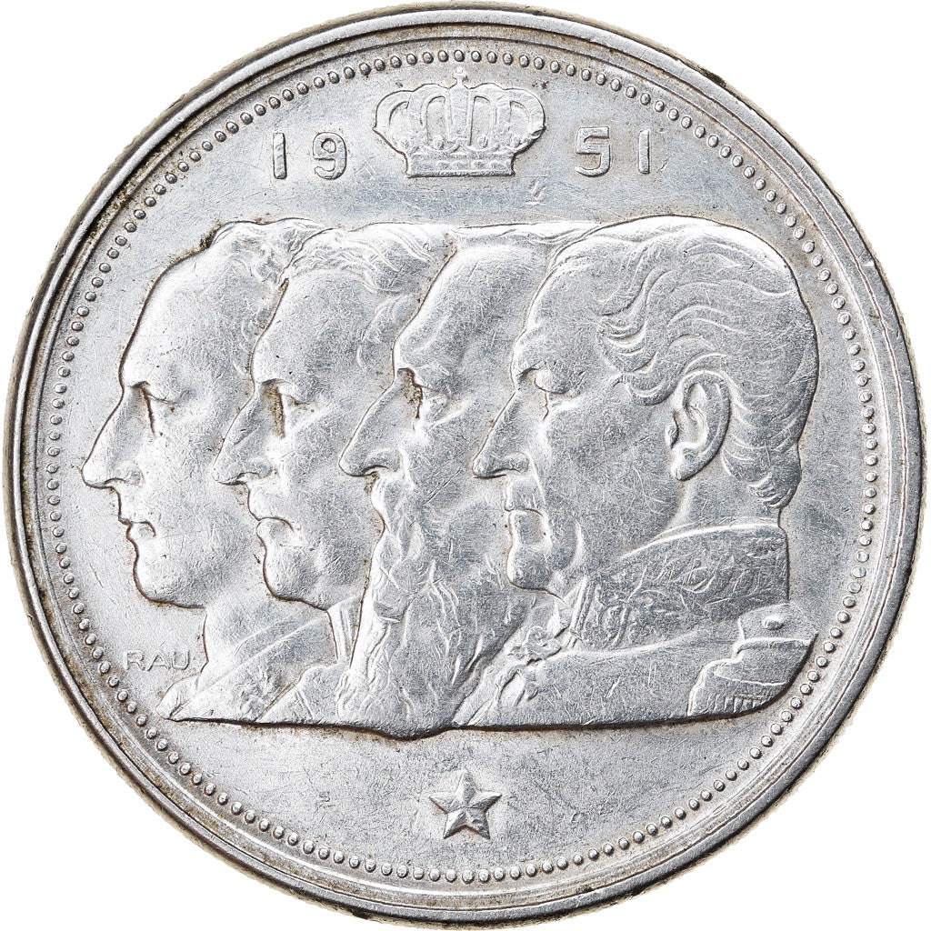 Coin, Belgium, 100 Francs, 100 Frank, 1951, AU(50-53), Silver, KM:139.1