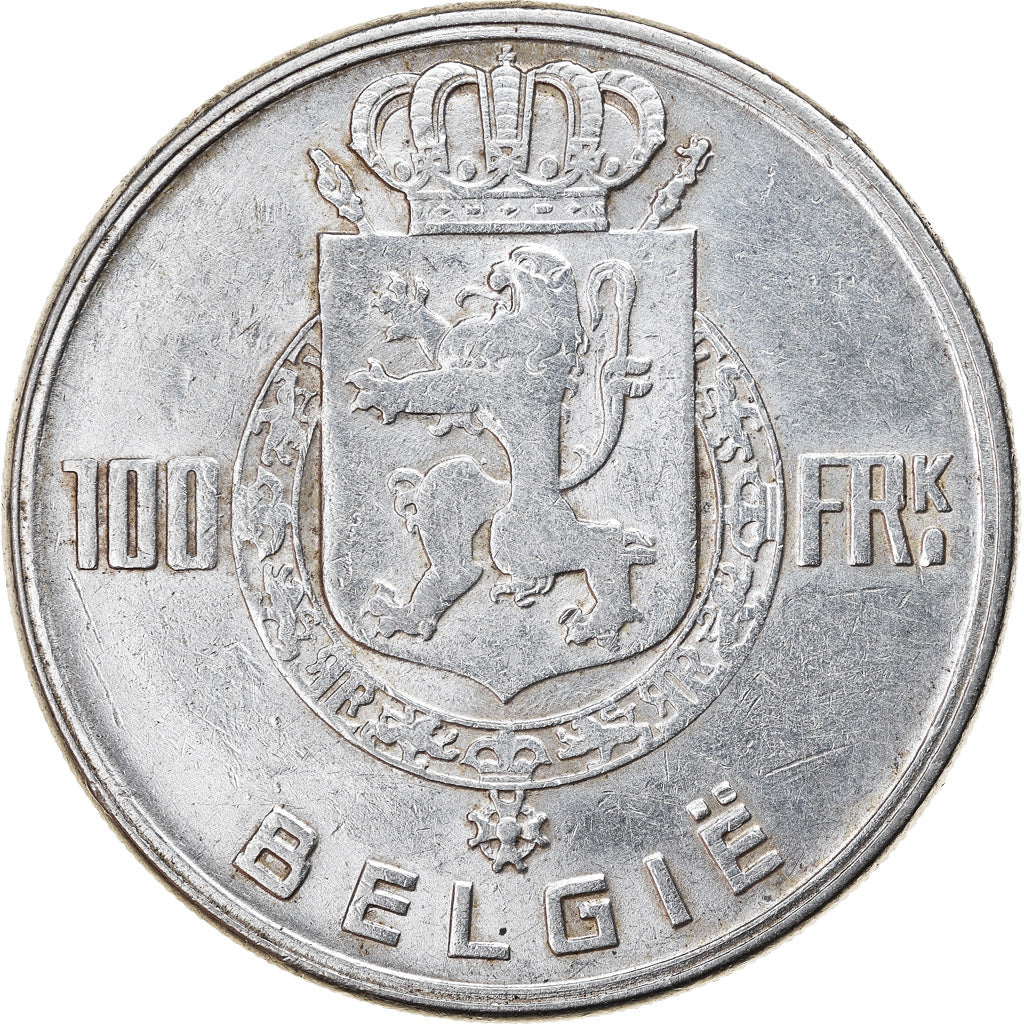 Coin, Belgium, 100 Francs, 100 Frank, 1951, AU(50-53), Silver, KM:139.1