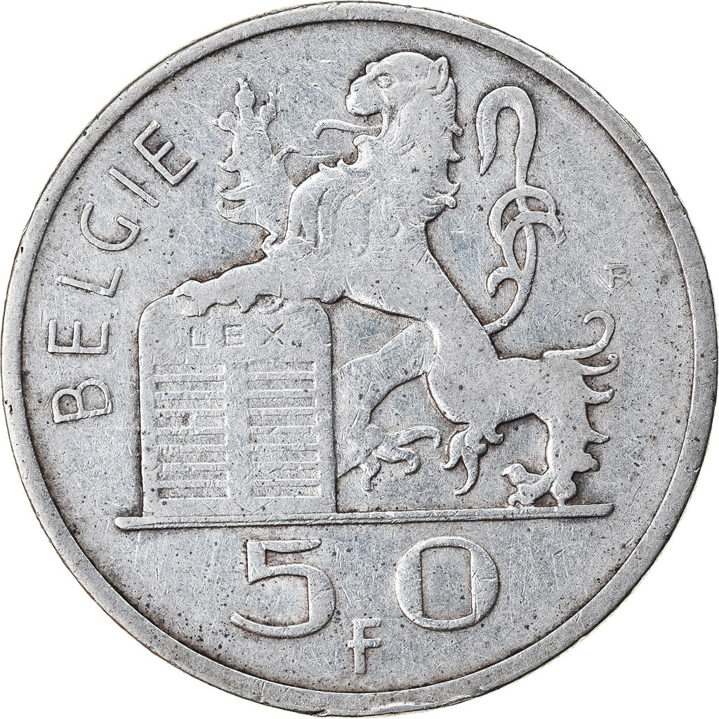 Coin, Belgium, 50 Francs, 50 Frank, 1948, EF(40-45), Silver, KM:137