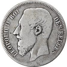 Coin, Belgium, Leopold II, 2 Francs, 2 Frank, 1867, VF(20-25), Silver, KM:30.1