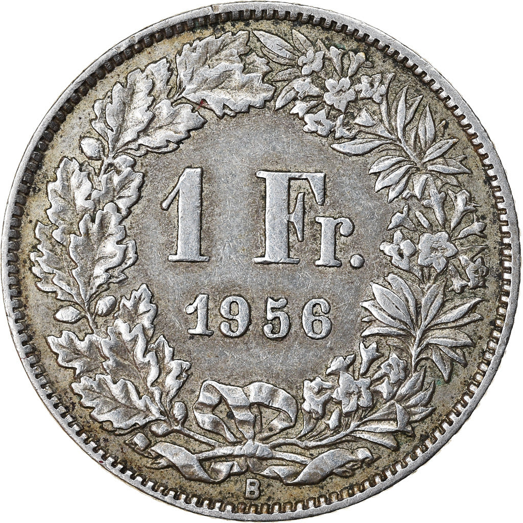 Coin, Switzerland, Franc, 1956, Bern, AU(50-53), Silver, KM:24