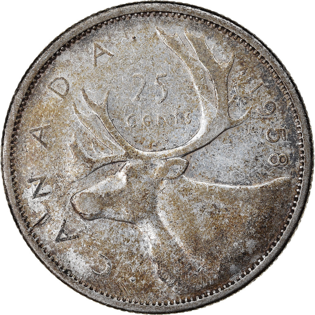 Coin, Canada, Elizabeth II, 25 Cents, 1958, Ottawa, VF(30-35)