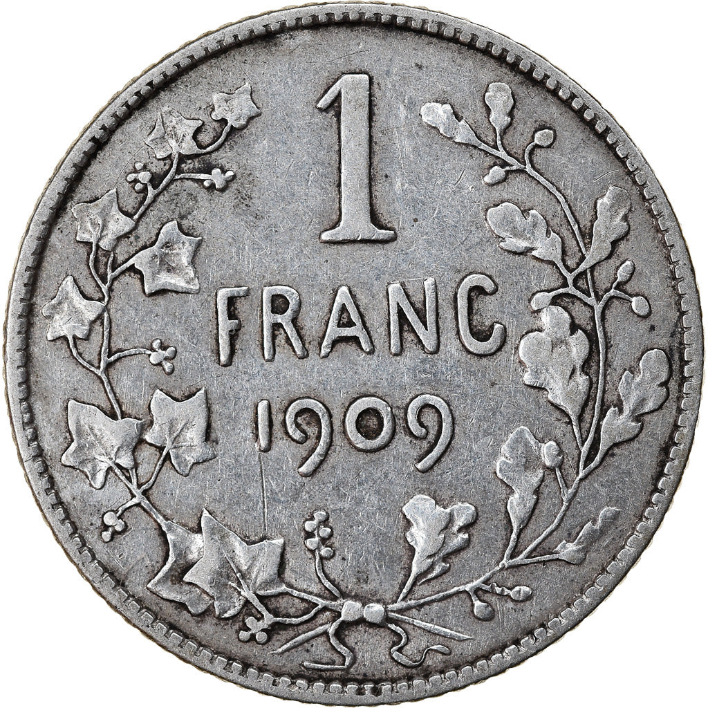 Coin, Belgium, Franc, 1909, VF(30-35), Silver, KM:56.2