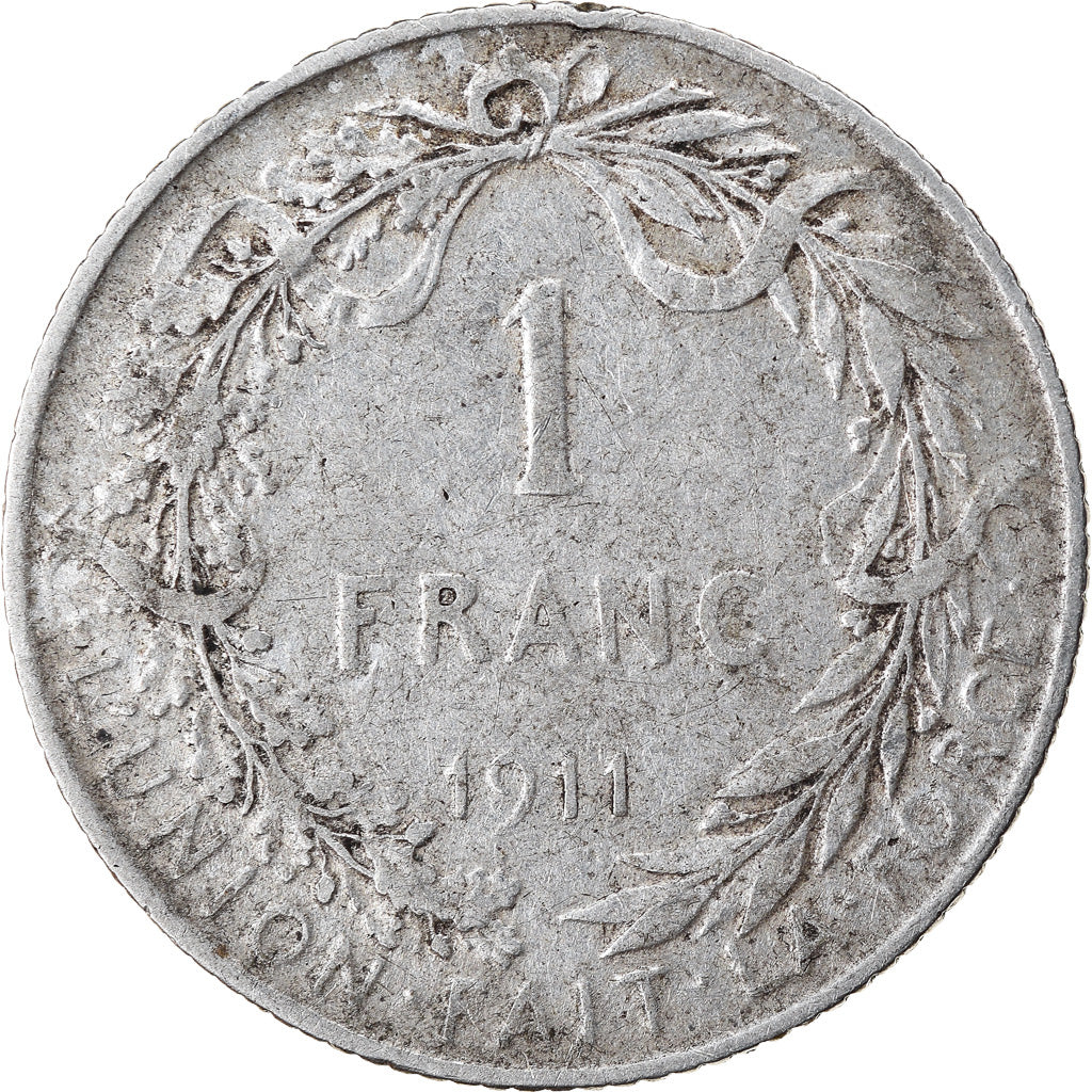 Coin, Belgium, Franc, 1911, VF(30-35), Silver, KM:72
