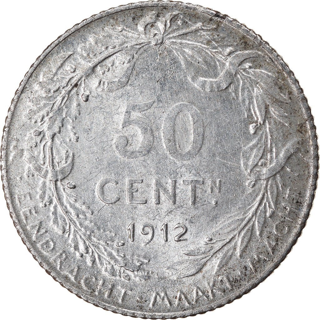 Munten, België, 50 Centimes, 1912, ZF, Zilver, KM:71