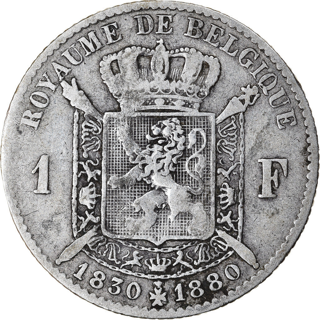 Coin, Belgium, Leopold II, Franc, 1880, VF(20-25), Silver, KM:38