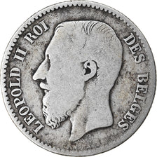 Münze, Belgien, Leopold II, Franc, 1869, SGE+, Silber, KM:28.1