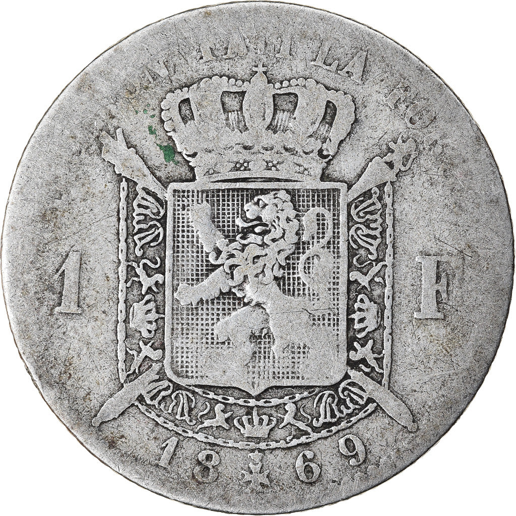 Münze, Belgien, Leopold II, Franc, 1869, SGE+, Silber, KM:28.1