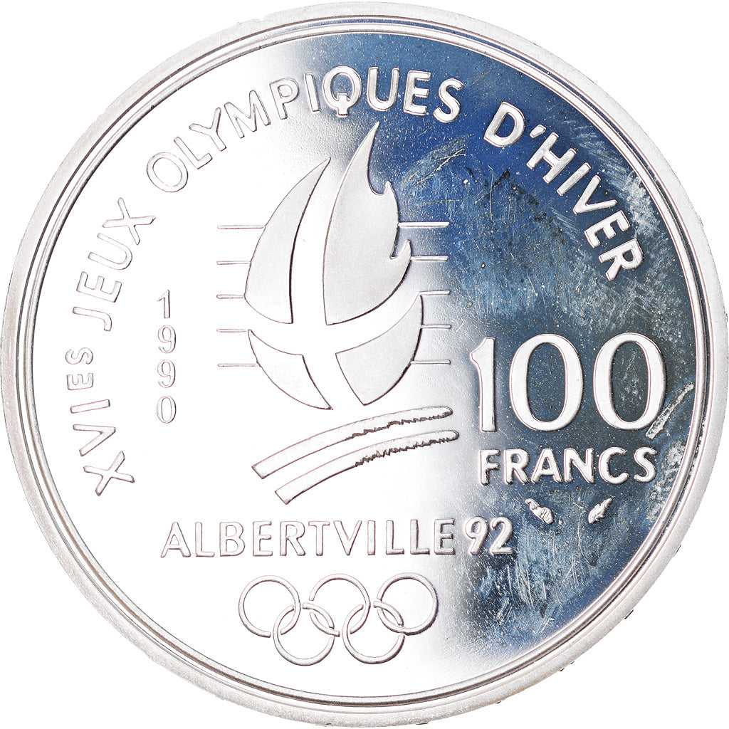 Moneta, Francja, 100 Francs, 1990, Proof, MS(65-70), Srebro, KM:984, Gadoury:C13