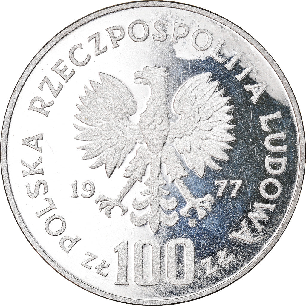 Coin, Poland, 100 Zlotych, 1977, Warsaw, ESSAI, MS(65-70), Silver, KM:Pr299