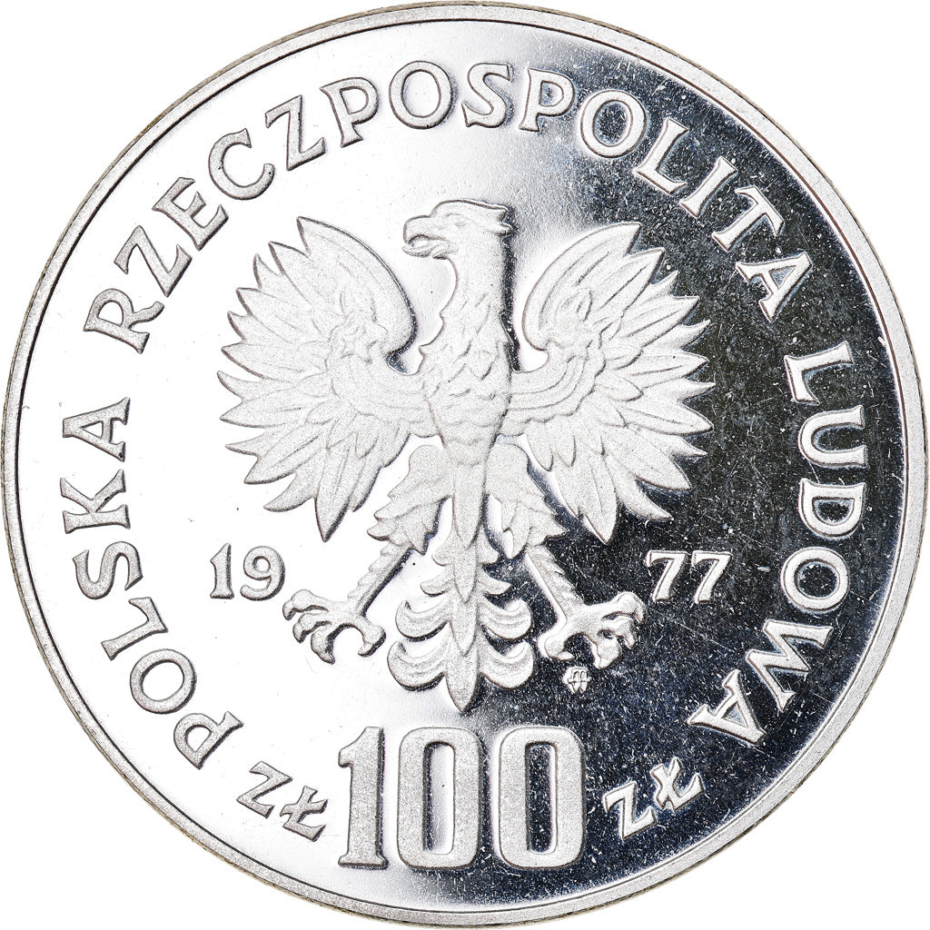 Coin, Poland, 100 Zlotych, 1977, Warsaw, ESSAI, MS(65-70), Silver, KM:Pr301