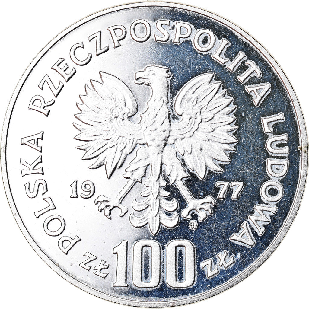 Moneta, Polska, 100 Zlotych, 1977, Warsaw, PRÓBA, MS(65-70), Srebro