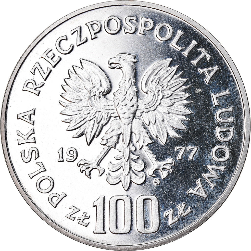 Coin, Poland, 100 Zlotych, 1977, Warsaw, ESSAI, MS(65-70), Silver, KM:Pr311