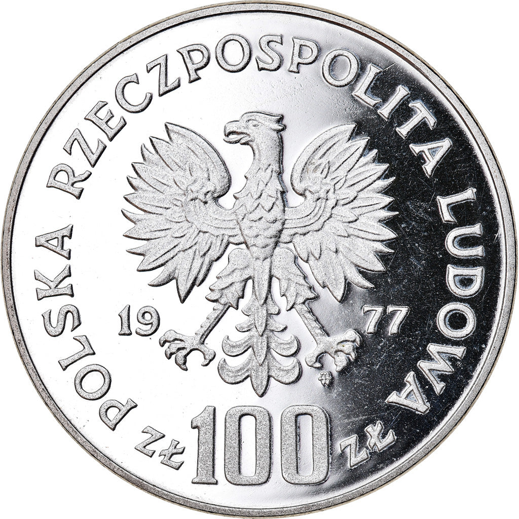 Moneta, Polska, 100 Zlotych, 1977, Warsaw, PRÓBA, MS(65-70), Srebro, KM:Pr303