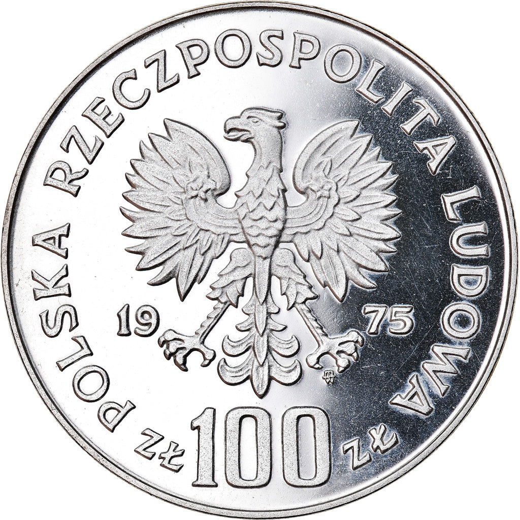 Moneda, Polonia, 100 Zlotych, 1975, Warsaw, ESSAI, FDC, Plata