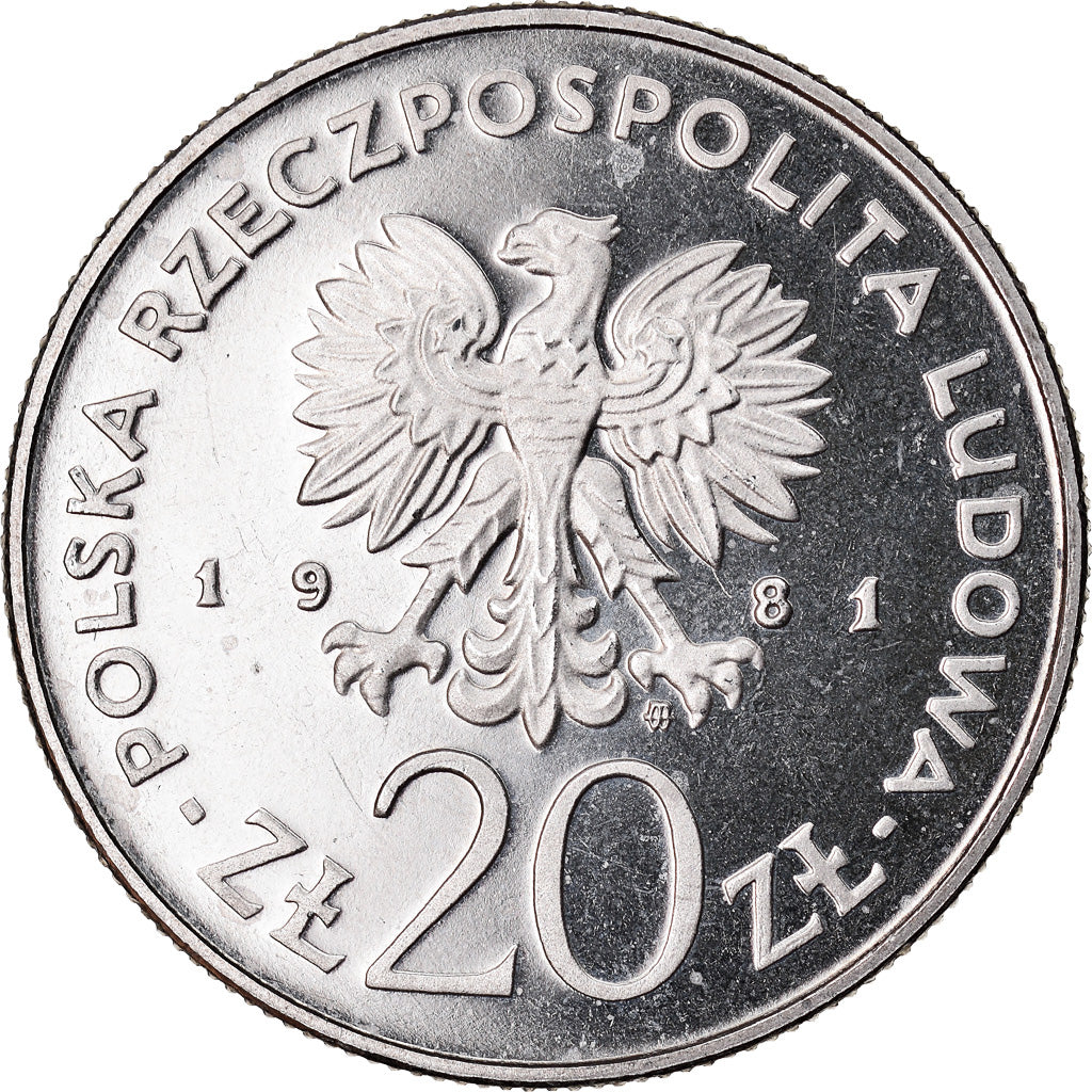 Moneta, Polska, 20 Zlotych, 1981, Warsaw, PRÓBA, MS(65-70), Miedź-Nikiel