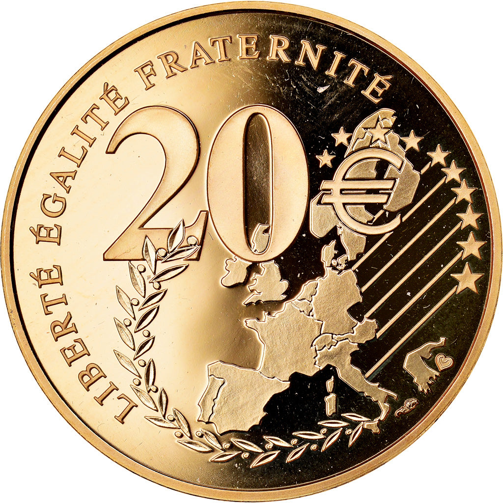 Frankreich, 20 Euro, 2002, BE, UNC, Gold, Gadoury:EU 28