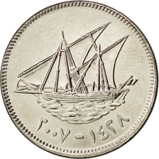 Moneta, Kuwejt, Jabir Ibn Ahmad, 50 Fils, 2005, MS(63), Miedź-Nikiel, KM:13