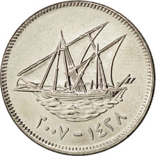 Coin, Kuwait, Jabir Ibn Ahmad, 50 Fils, 2005, MS(63), Copper-nickel, KM:13