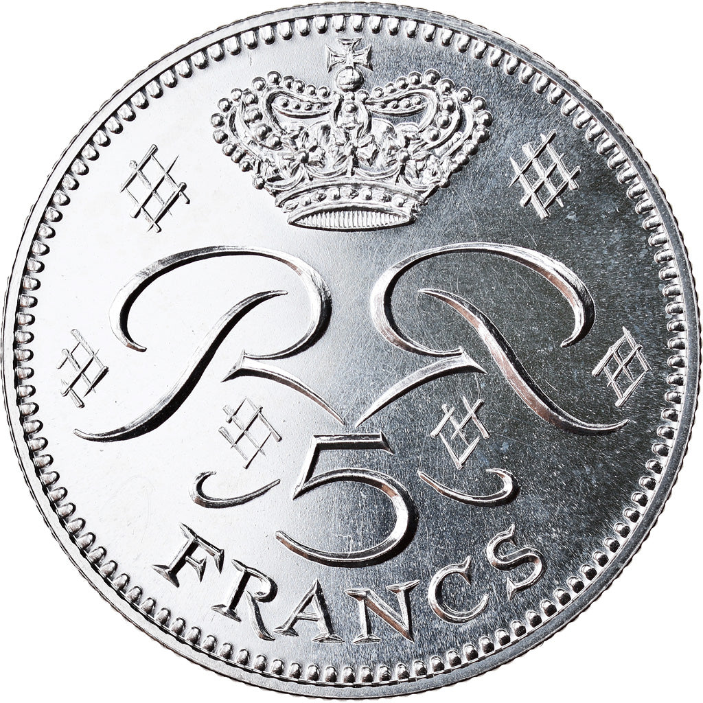 Munten, Monaco, 5 Francs, 1974, ESSAI, FDC, Zilver, KM:E61, Gadoury:MC 153