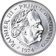 Coin, Monaco, 5 Francs, 1974, ESSAI, MS(65-70), Silver, KM:E61, Gadoury:MC 153