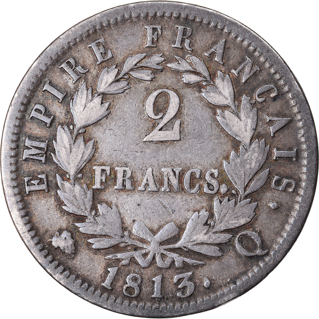 Coin, France, Napoléon I, 2 Francs, 1813, Perpignan, VF(30-35), Silver