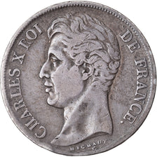 Coin, France, Charles X, 2 Francs, 1827, Lyon, VF(30-35), Silver, KM:725.4