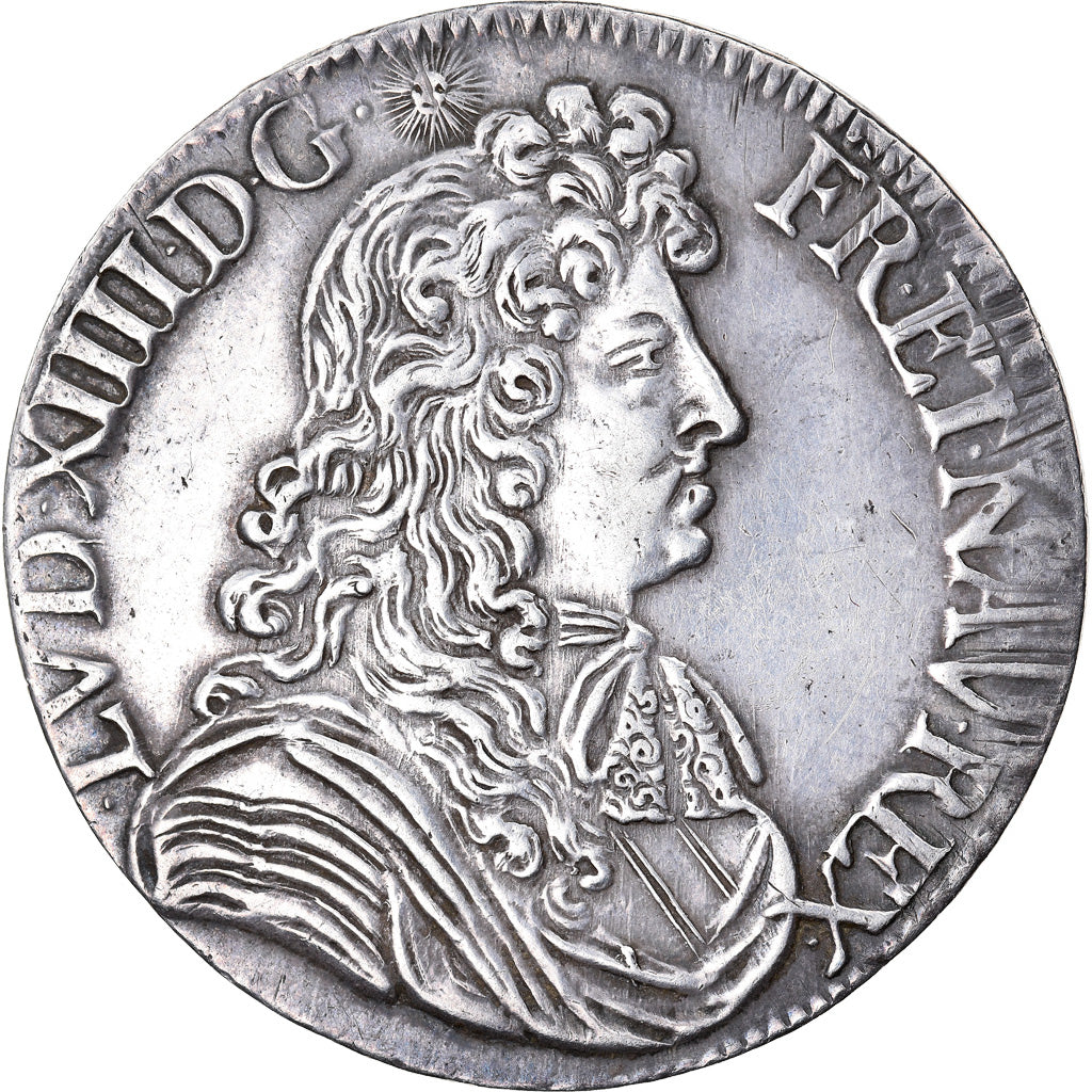 Munten, Frankrijk, Louis XIV, Écu à la cravate, Ecu, 1683, Rennes, ZF+