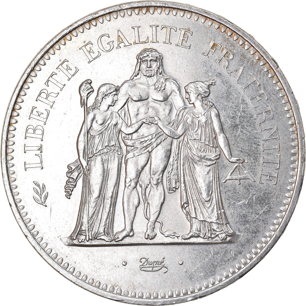Coin, France, Hercule, 50 Francs, 1974, Paris, AU(55-58), Silver, KM:941.1