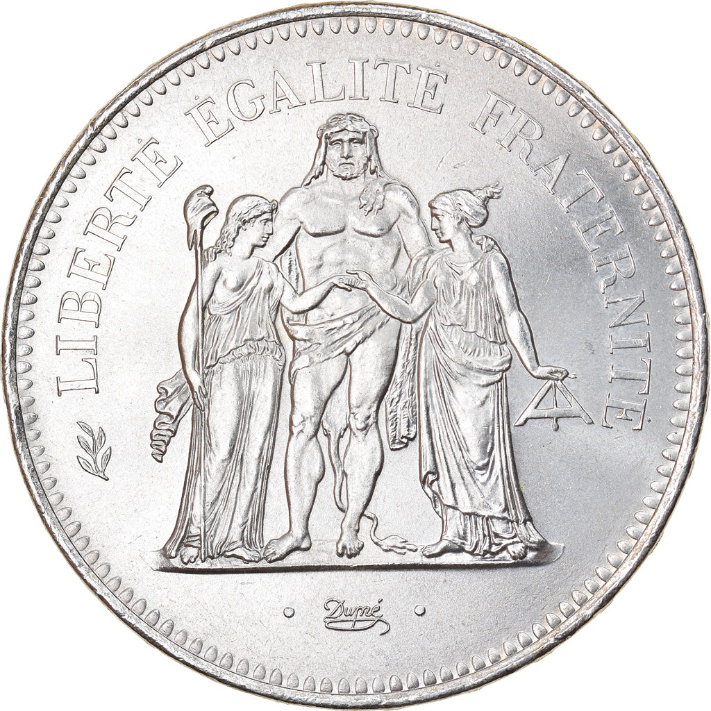 Coin, France, Hercule, 50 Francs, 1976, Paris, AU(55-58), Silver, KM:941.1