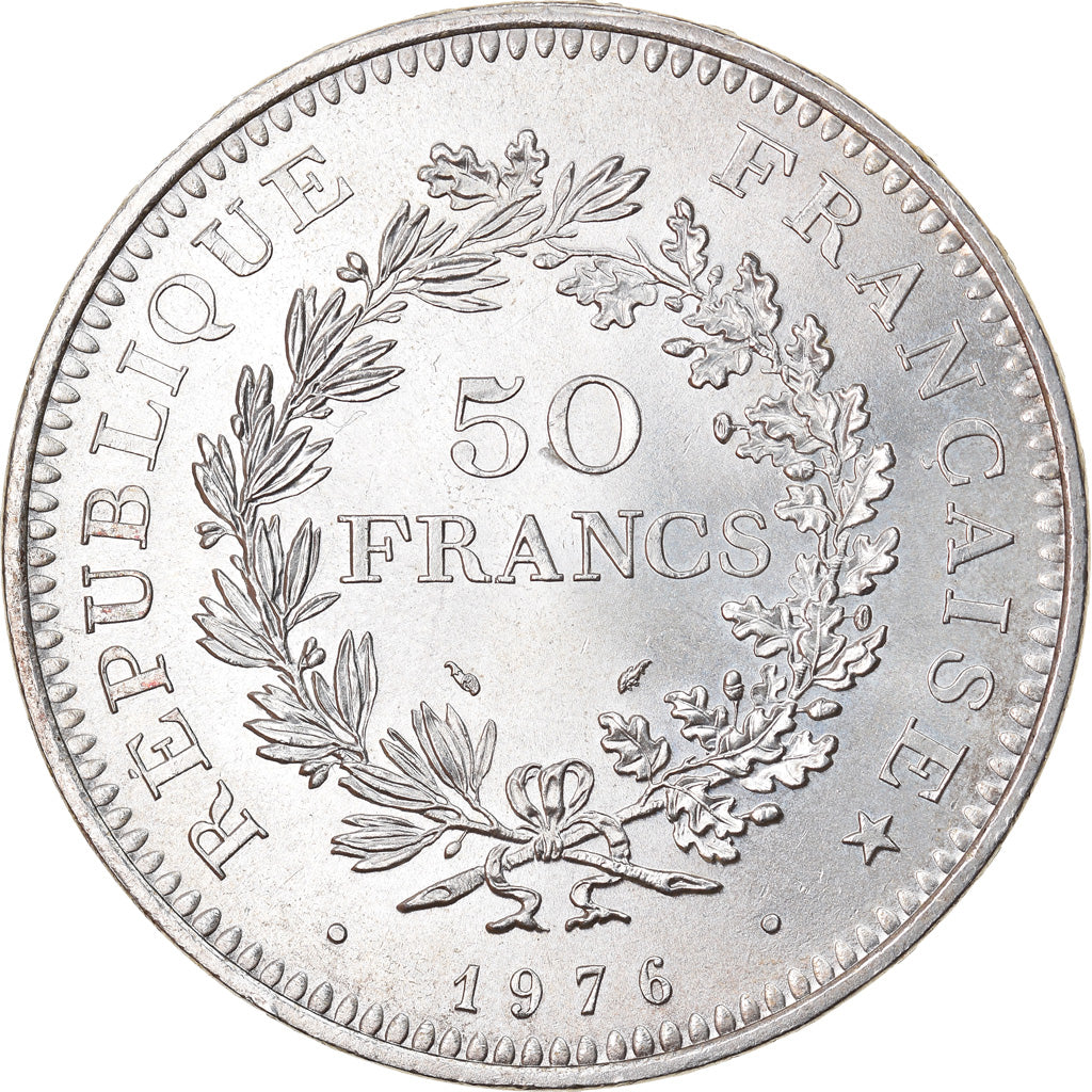 Coin, France, Hercule, 50 Francs, 1976, Paris, AU(55-58), Silver, KM:941.1
