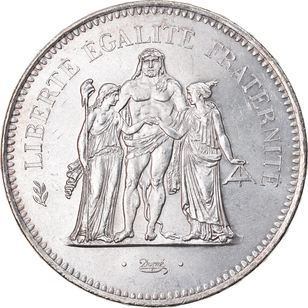 Coin, France, Hercule, 50 Francs, 1976, Paris, AU(55-58), Silver, KM:941.1