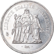 Moeda, França, Hercule, 50 Francs, 1977, Paris, AU(55-58), Prata, KM:941.1