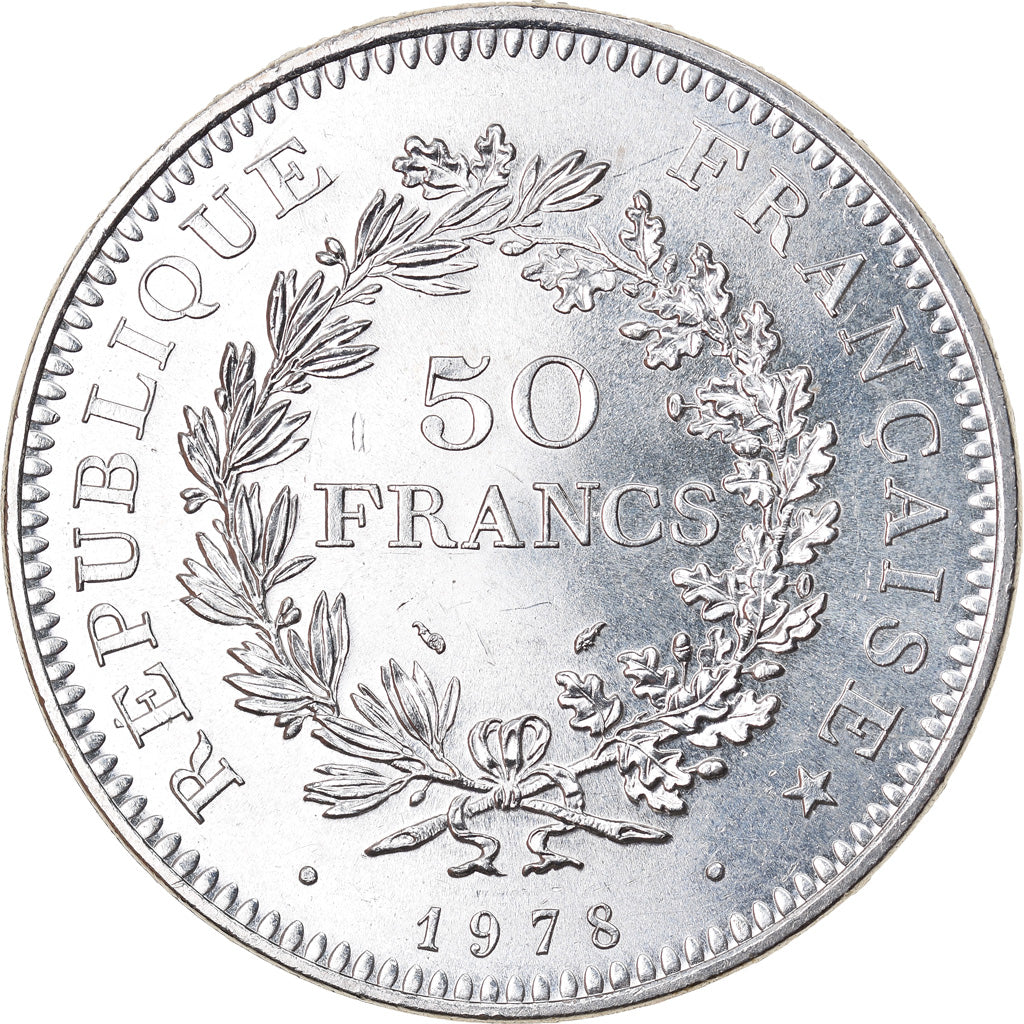 Coin, France, Hercule, 50 Francs, 1978, Paris, AU(55-58), Silver, KM:941.1