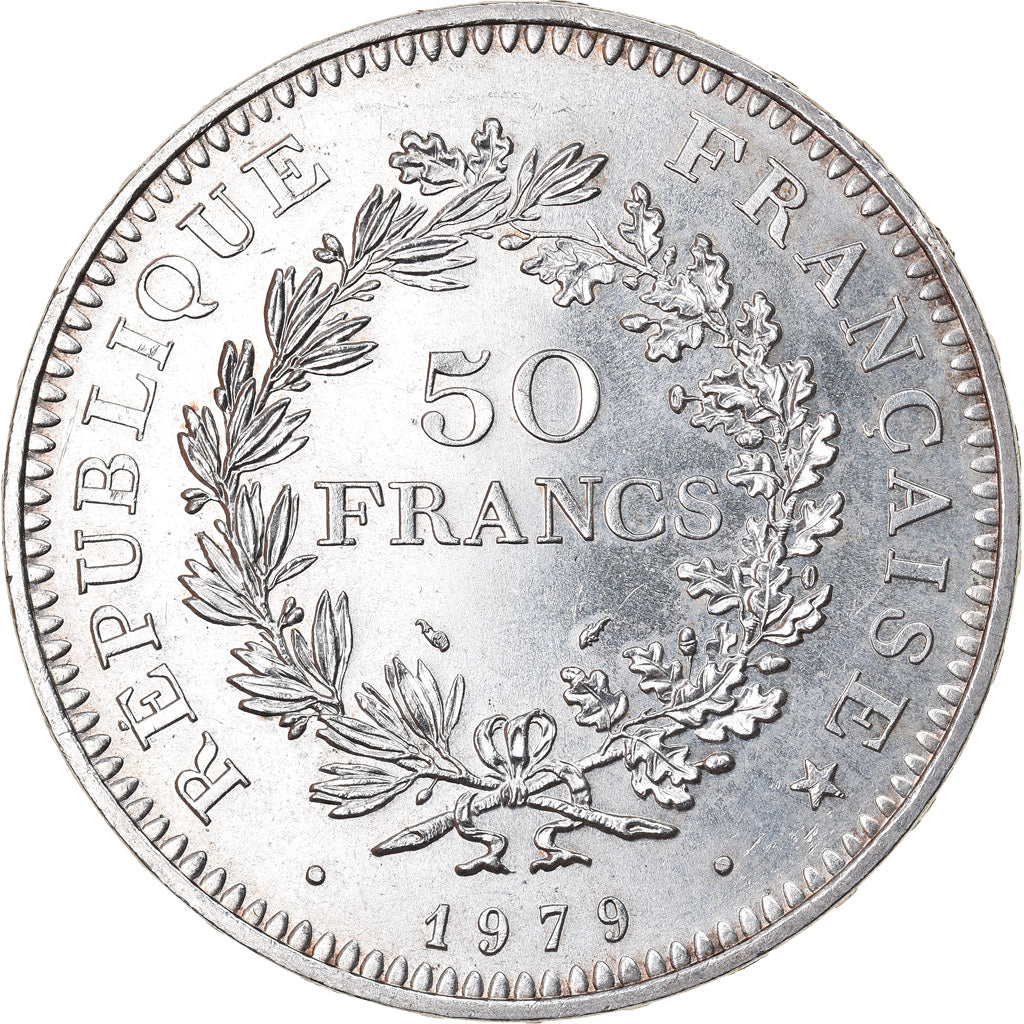 Coin, France, Hercule, 50 Francs, 1979, Paris, AU(55-58), Silver, KM:941.1