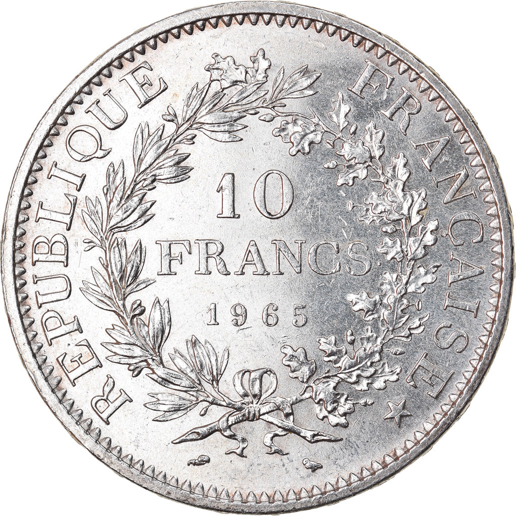 Münze, Frankreich, Hercule, 10 Francs, 1965, Paris, VZ, Silber, KM:932