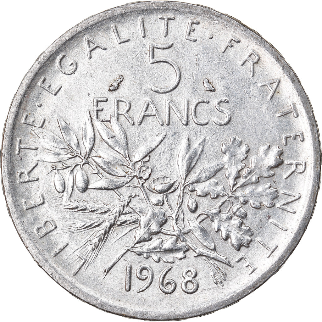 Monnaie, France, Semeuse, 5 Francs, 1968, SUP, Argent, Gadoury:770, KM:926